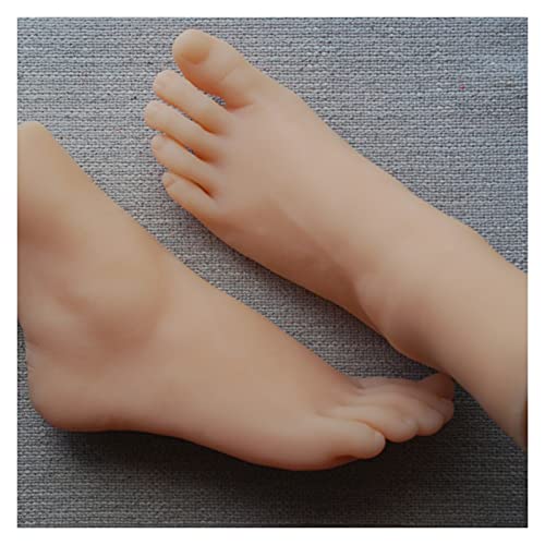 Modelo de pie de Silicona, Modelo de pie for la práctica de manicura Película Props de caucho Pantalla de clavo falsa Tarifa Tobillo Tobillo Plástico Silicona Femenino Hembra(Wheat Toes No bone,One pa