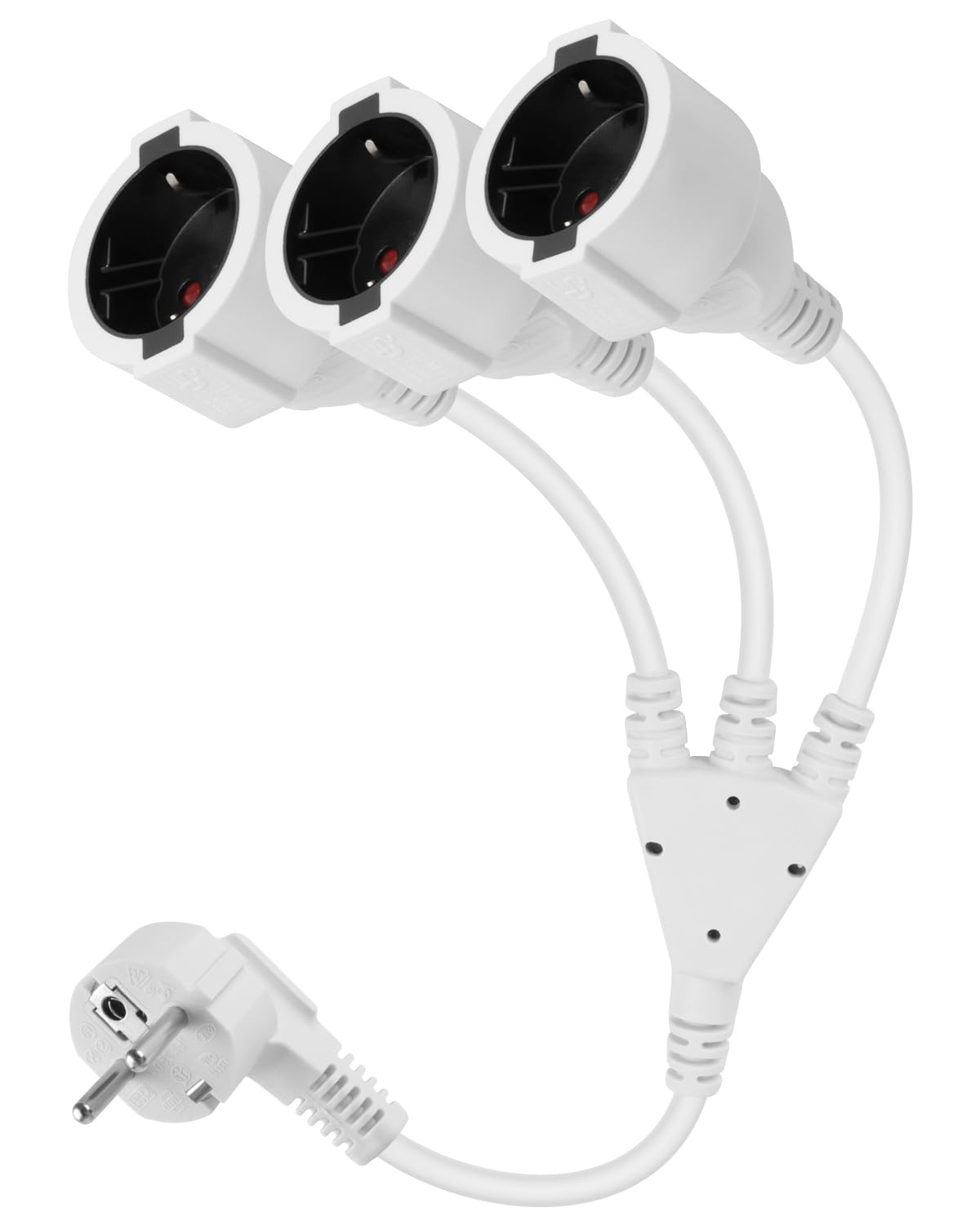 Rallonge étanche Extérieur GELRHONR – 1,5 M, Fiche Plate Angle 90°, CEE 7/7, 16A 250V, 3500W – Pour Tondeuse, Jardin, Atelier
