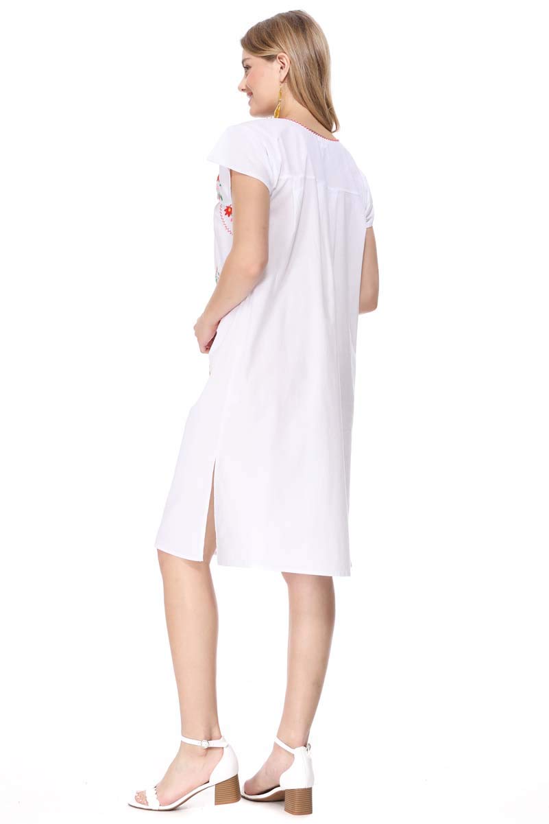 unik Vestido Campesino Tradicional Mexicano del Cinco de Mayo, Talla S-3X - Blanco - XX-Large