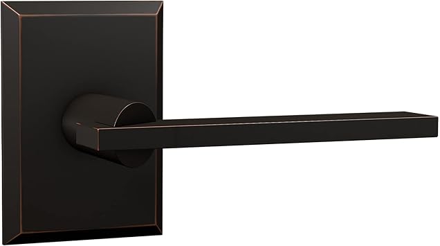 Delaney Hardware Bravura 943 Raleigh Lever Dummy Lockset with Modern Rectangle Trim Reversible Adjustable Door Handle Lever for Closet/Pantry, Oil Rubbed Bronze