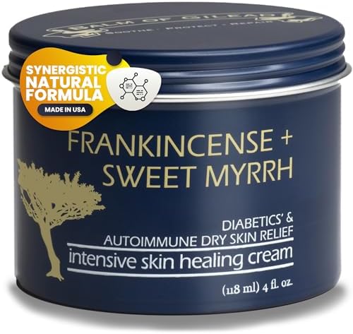 BALM OF GILEAD Foot Healing Cream – Frankincense & Sweet Myrrh Moisturizer for Sensitive Skin - Relieving Foot Therapy & Diabetic Skin Healing - Deeply Nourishing & Synergistic Cream