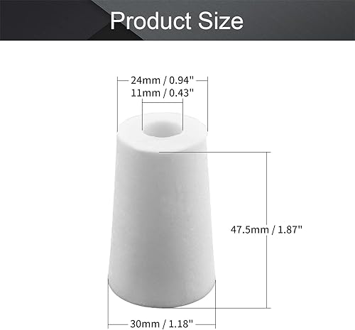 Miniatura 2 de Othmro Tapón de goma perforado con esclusa de aire, tapón blanco perforado con agujero de 1.18 pulgadas para uso de fermentación, tapón de esclusa