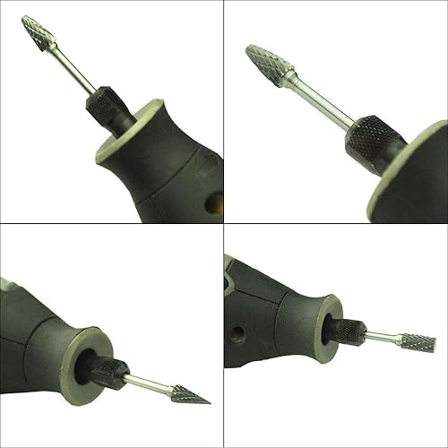 Miniatura 4 de Juego de fresas rotativas para tallar, carburo de tungsteno, acero sólido, cabezal de molienda para herramientas rotativas Dremel, carpintería,