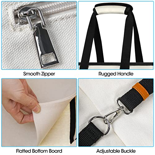 Lubardy Beach Bag for Women Large Beach Bags Waterproof Sandproof with Bottom Board Beach Tote Bag for Work/Travel/Swim/Pool (Large-40L-Beige)2