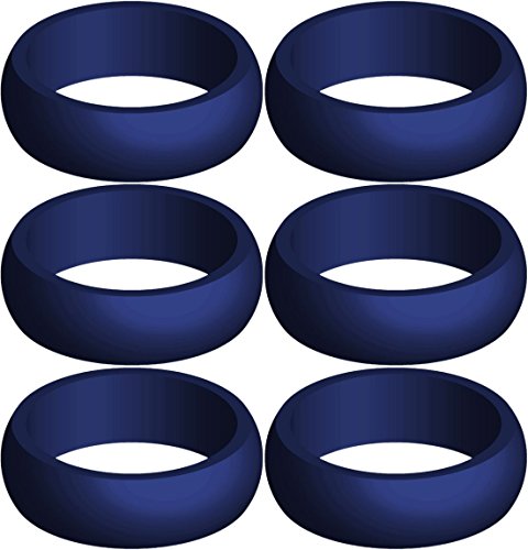 SayitBands Six of Navy Silicone Ring Size 13