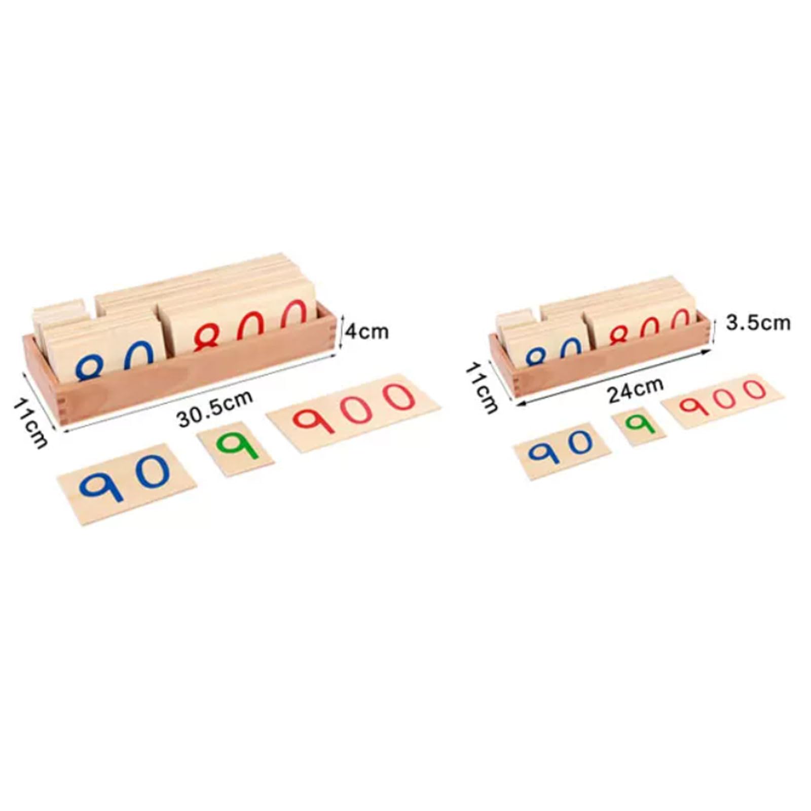 Montessori Holz-Zahlenkarten 1-1000/1-3000/1-9000 | Stellenwert Mathematik Lernmaterial, Dezimalsystem Zahlenplättchen mit Aufbewahrungsbox, Zählpädagogisches Spielzeug