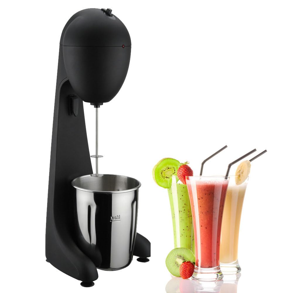 Macchina per frappè, montalatte da 100 W, 2 impostazioni di velocità, Tazza in Acciaio Inossidabile da 450 ml, Mixer per frullati proteici, frappè, Mix di Omelette, Cocktail, miscele di frappè