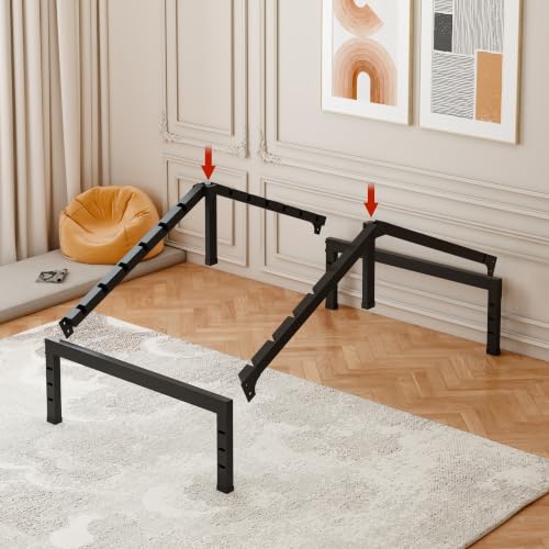 Image of FUIOBYVV Twin Bed Frames,18 Inch Heavy Duty Metal Platform Bed Frame Twin Size Support Up to 3500 lbs,No Box Spring Needed,No Shaking,Steel Slat Support,Noise Free,Easy Assembly