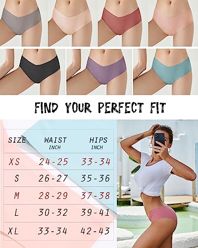 Rosycoral Women’s Seamless Bikini Panties Soft Stretch Invisibles Briefs No Show Hipster Underwear Cheeky 9 Pack Xs-L (Xs) #TOP4