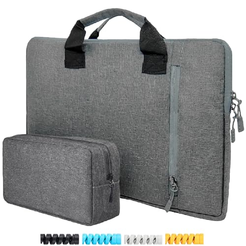 Image of Laptop Sleeve for 14 inch Laptop, Set of 2 Grey Fabric Sleeves (14)