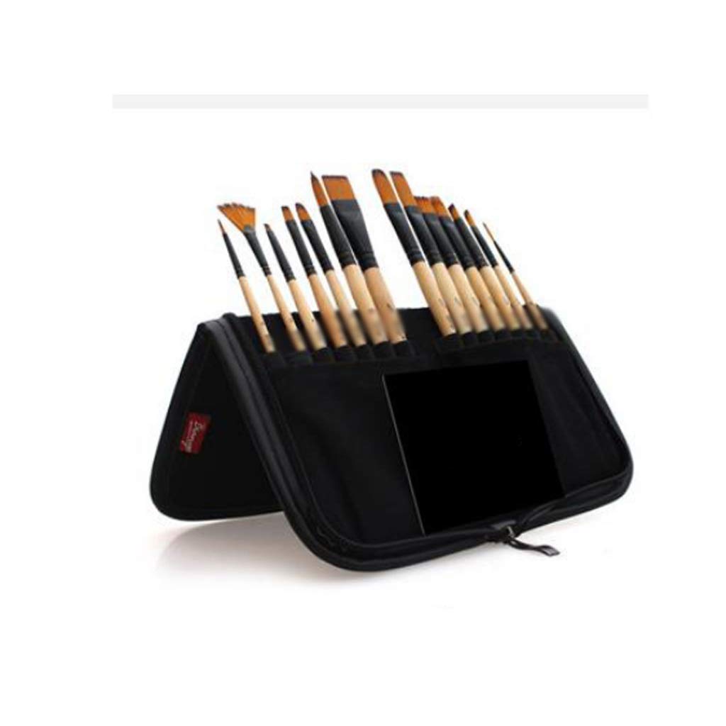 Set de 14 Pinceles para Pintura acrílica y Acuarela con Estuche para lápices, Ideal para Estudiantes, Artistas y para Pintar y Dibujar (Talla única D).