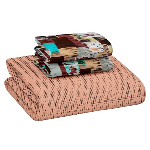 Image of Bedsheet for Double Bed | 152TC | Peach | Dotted Print | 1 Piece Cotton bedsheet for Double Bed with 2 Pillow Covers (225 x250cm) Perfect for Home Decor & Gifting | 100% Cotton bedsheets