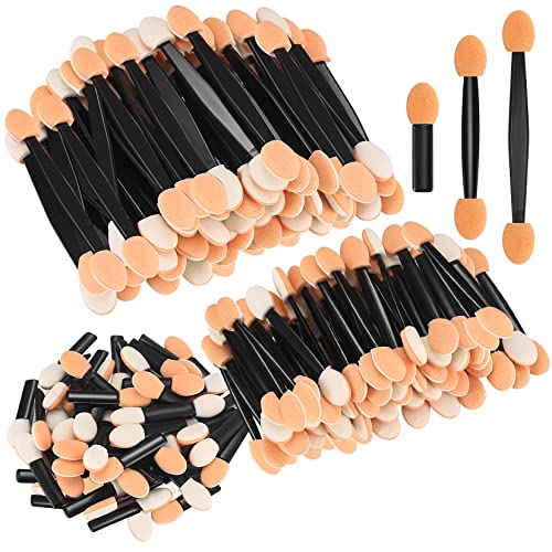 150 Piezas Aplicador de Sombra de Ojos, Brochas Cepillo de Esponja Ovalada de Doble Cara Profesionales para Cosméticas, Maquillaje, Mujeres y Niñas, 3 Longitud