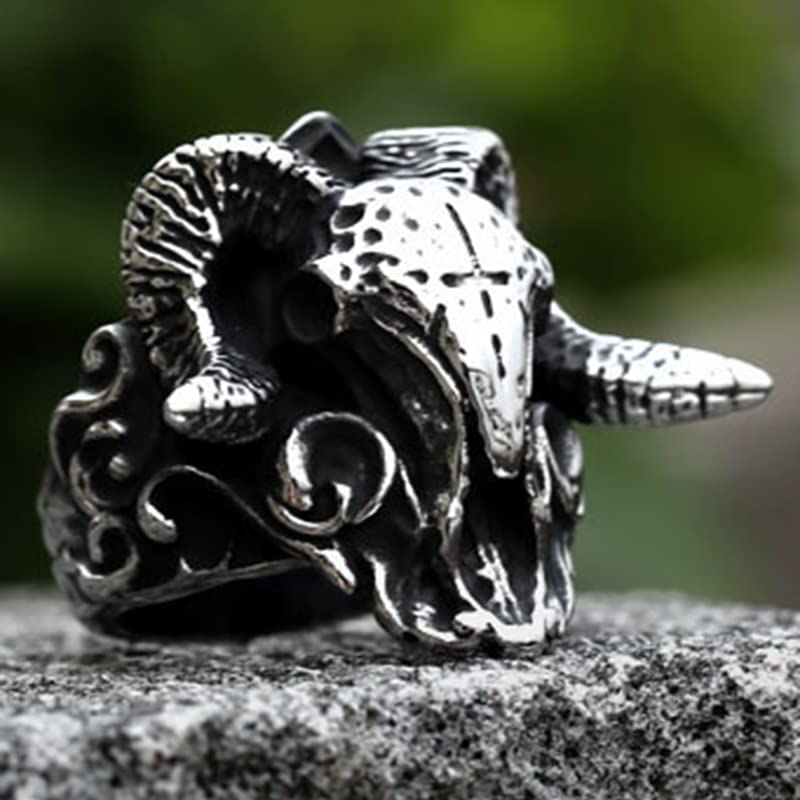 Image of Death Skull Ring for Men Stainless Steel Jewelry Biker Rings Scary Death Ring Skull for Gifts