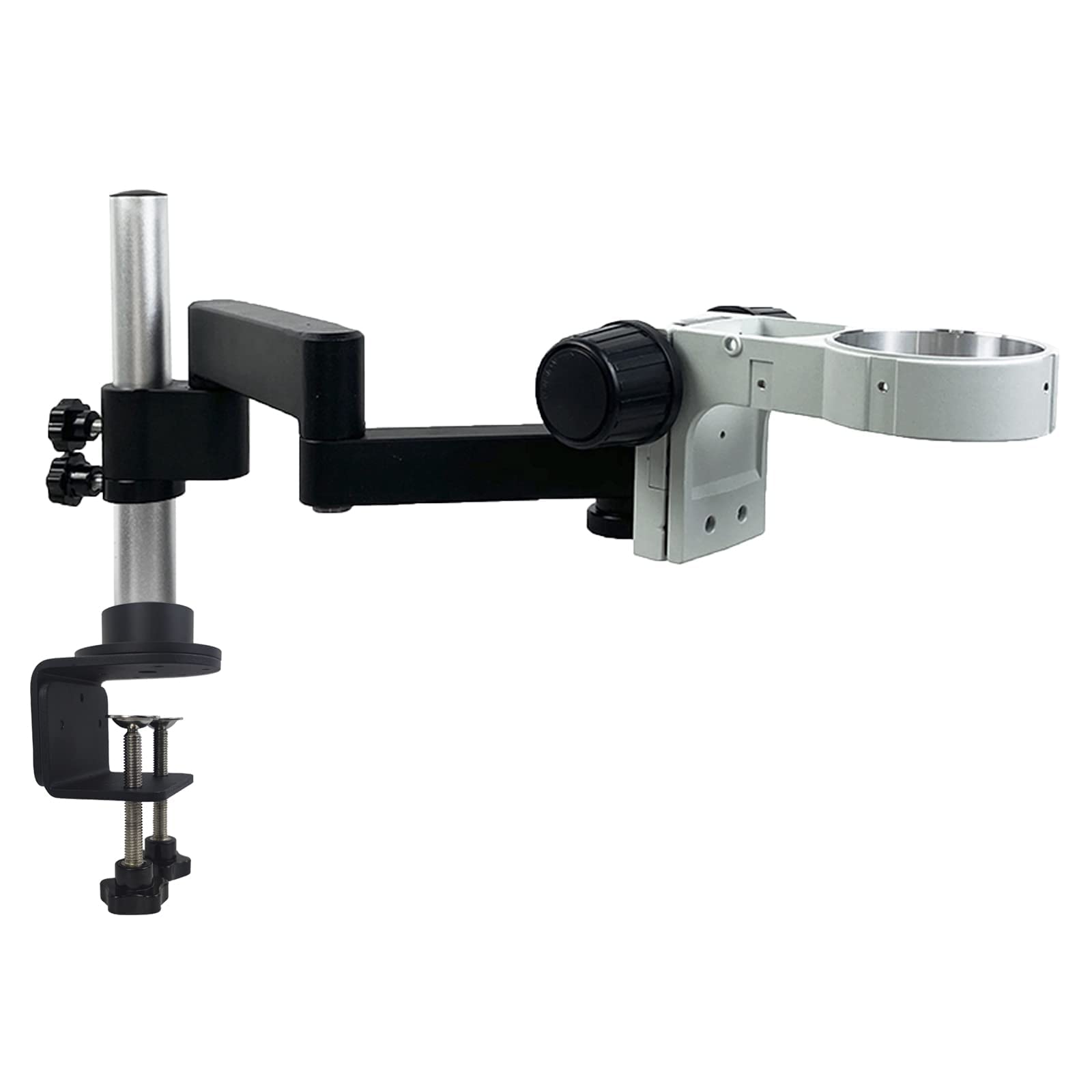Microscope Articulating Universal Rotatable Arm, Microscope Stand Arm with Clamp for Stereo Trinocular Professional Microscope, HDMI Camera Lens Phone Repair Soldering Tools (White)