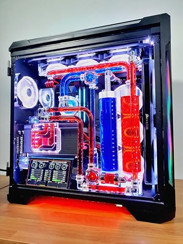 VIXIA High End Custom Watercooled Gaming PC - Intel Core i9 14900K - GeForce RTX 4090 DDR6X 24GB - DDR5 64GB 6000MHz - PCIe4.0 M.2 NVME 2TB - Black - VXF-20B Red and Blue - Image 2