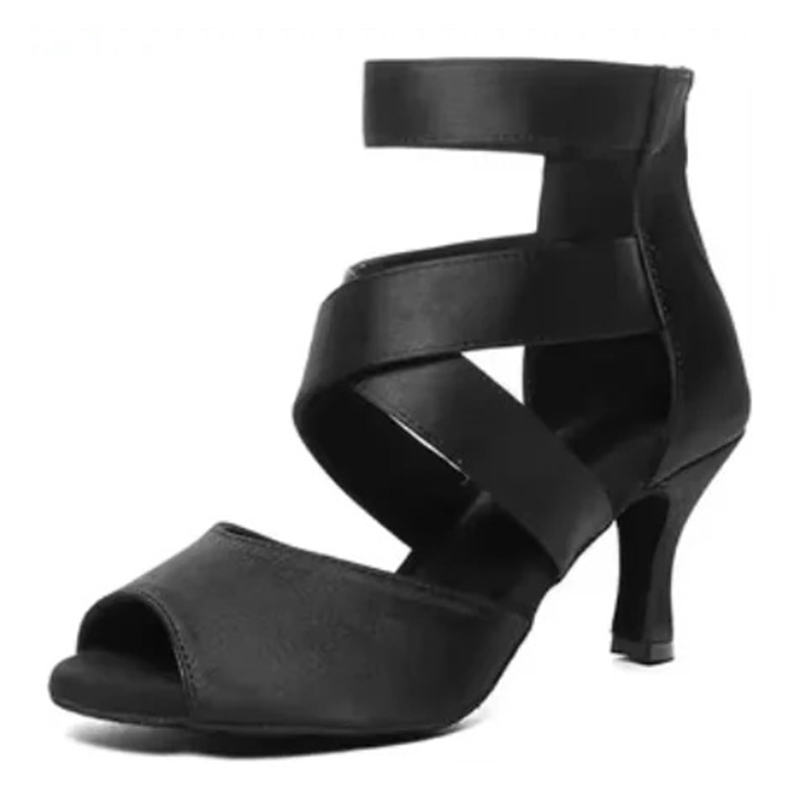 Scarpe da Ballo Latino Sandali da Ballo da Donna con Suola Rigida Nera e Tacco Alto da 10 cm, for Danza Latina, Moderna e Jazz, for Feste estive, Sala da Ballo, Pole Dance