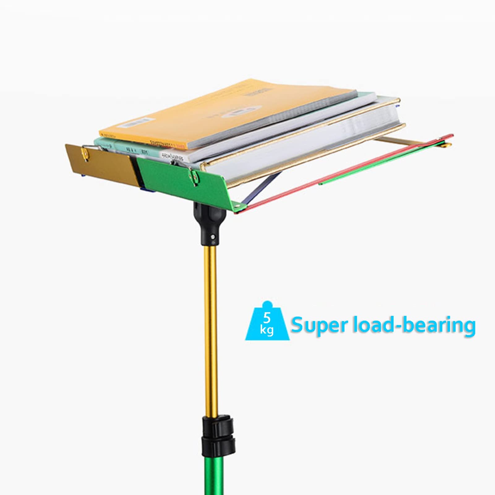 Atril LIU Partituras Plegable Trípode De Aleación De Aluminio Portátil Y Liviano, con Bolsa De Transporte, Altura Ajustable, Color del Arco Iris