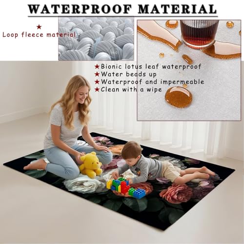 Tapis antidérapant imperméable en pile bouclée résistant et lavable