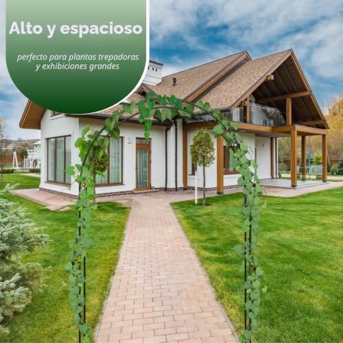 Arco de metal negro de 2,4 m para crear pasillos florales en el jardín 7