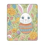 Glisse de la souris : imprimé floral lapin de Pâques. Le tapis de souris carré adopte un tissu micro-tissé de qualité supérieure sur la couverture, il donne à votre souris une surface lisse pour garantir une performance fluide et uniforme. Optimisé pour les capteurs de souris, il permet un glissement sans effort et silencieux, que ce soit une souris à résolution élevée ou basse.