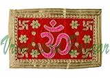  VRINDAVANBAZAAR.COM Velours Aasan avec Broderie Zari Small Pink Om with Swastik and Flower