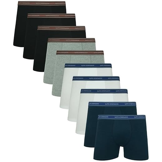 Kit Com 10 Cuecas Boxer Lupo Algodão Box Masculina, Multicor, GG