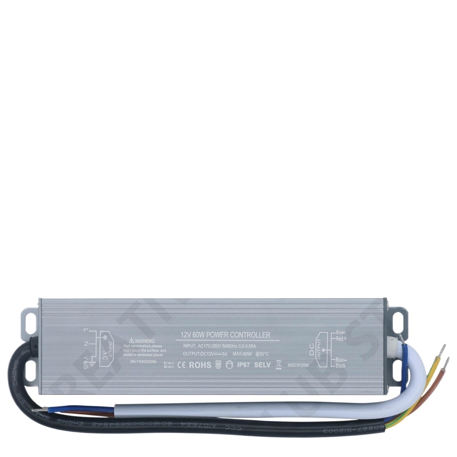 Controlador LED de 36 W y 60 W, CA 110 V, 220 V a CC 12 V, 3 A y 5 A, fuente de alimentación for tiras LED, adaptador de transformador de iluminación, resistente al agua IP67.(36W DC12V 3A)