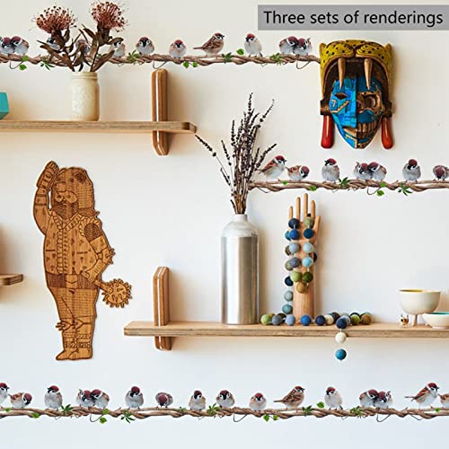 X-Xdaonl WATERCOLOR BIRD ON WIRE WALL DECALS001 Colorful Bird On Tree Vine Wall Decals, Removable Creative Bird Wall Stickers, Lifelike Lovely Birds Decor, Diy Vinyl Art Murals For Boys Girls Kids Bedroom Living Room Nursery Decoration thumb #4