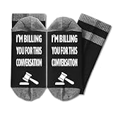 ERMCDFHC Funny Lawyer Socks, “I’m Billing You for This Conversation” Novelty Socks for Attorneys, Judges & Law.(016)