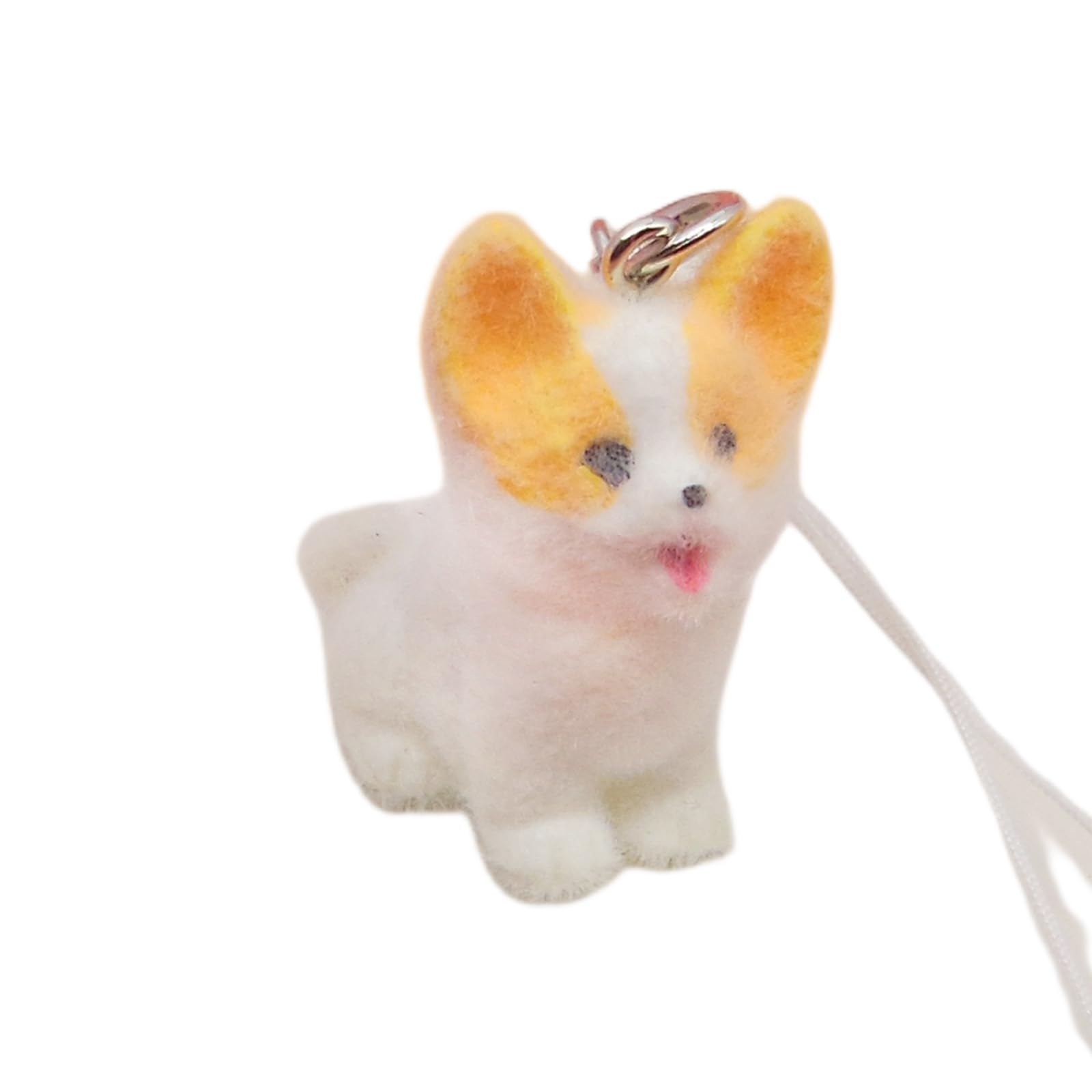 Maxtonser Adorable Resin Flocking Animal Keychain Soft Plush Charm Animal Keychain Decoration For Keys Bags Gifts