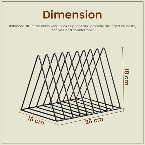 Image of Go Hooked Triangular Coated Steel Newspaper Book Stand Magazine Rack Home Table Decoration Book Newspaper Magazine Holder Elegant Durable Stylish Space-Saving Versatile Sturdy (Pack of 2)