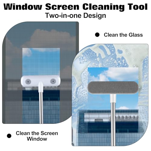 Image of Mesh Screen Cleaner, Cleaning Brush for Window Screen 5 in 1 Window Screen Cleaner, Wet and Dry Dual-Use Window Cleaning Kit, Screen Cleaner Tool Window Track Cleaning Tools Window Seal Cleaner