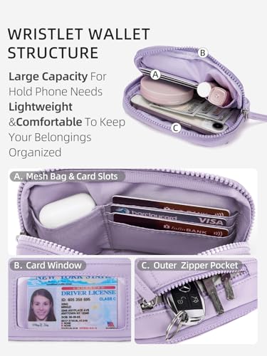 Image of WESTBRONCO Wristlet Wallets for Women - RFID Blocking Quilted Nylon Phone Wallet, Card Holder Purse for Travel & Everyday Use