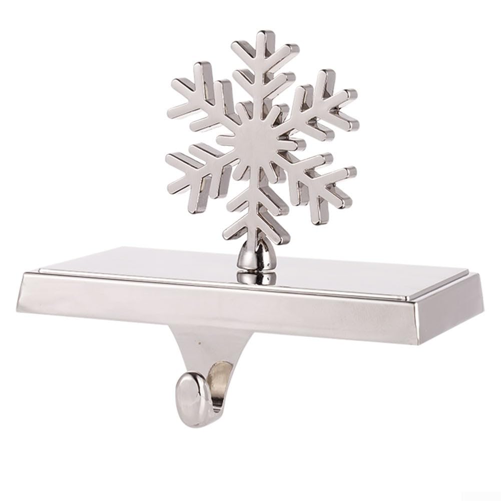 Soportes para calcetines de repisa de Navidad, patrones surtidos, montaje sin herramientas (copo de nieve)