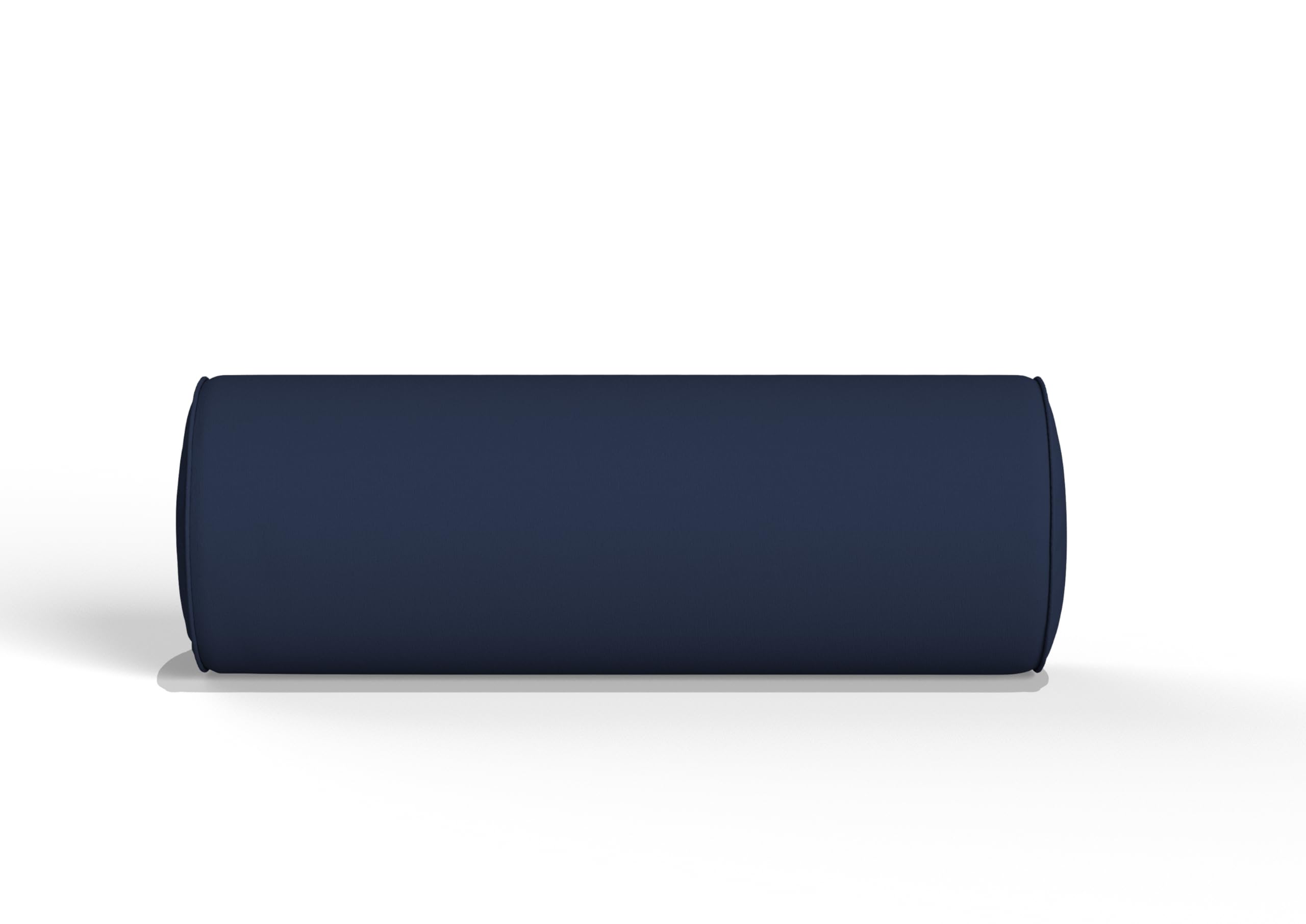 CHILIMILII Round Bolster Pillow Extra Large 25x75cm with Removable Cover (Navy Blue)-Cervical Roll Cushion for Massage & Yoga-Virgin Hollowfibre Filled for Stress Relief