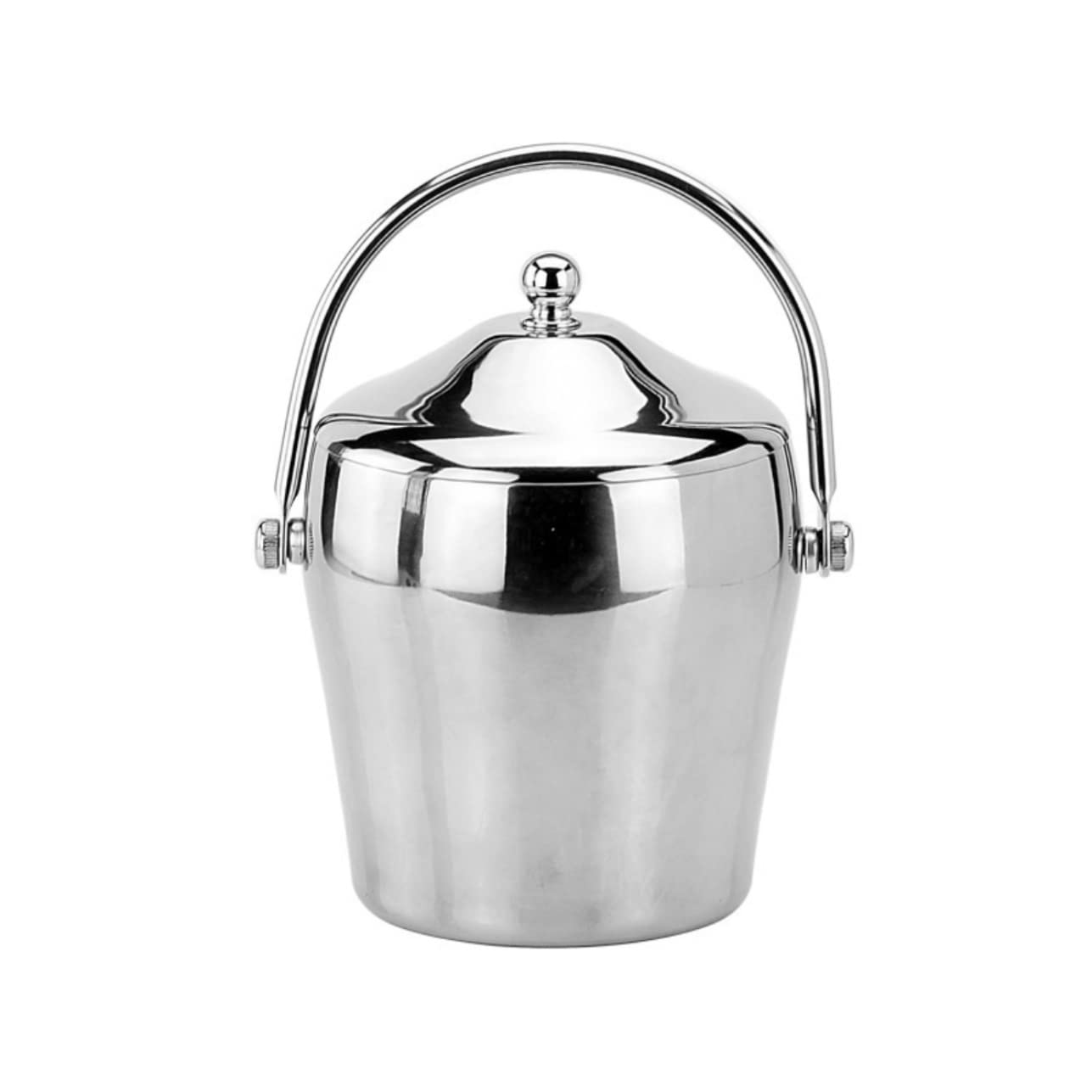 Secchiello Ghiaccio Secchiello per Il Ghiaccio A Doppio Strato in Acciaio Inossidabile Spesso E Portatile con Coperchio per Conservare Freddo, per Champagne Raffreddatore(2L)