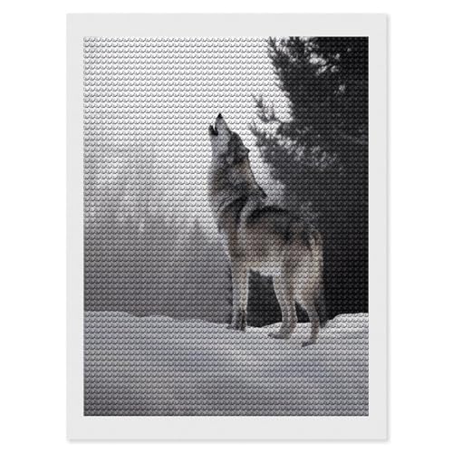 Pintura de puntos de diamante VstaDank de lobo: el regalo creativo perfecto