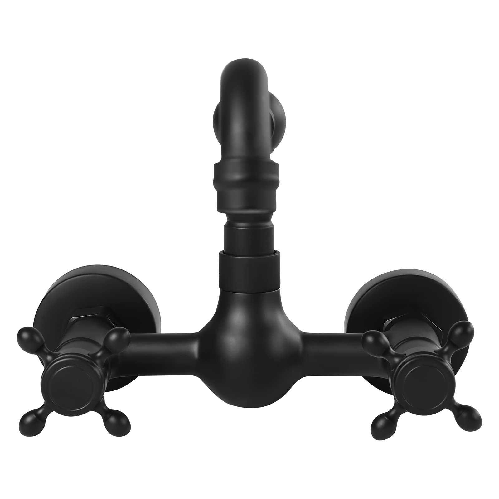 BOPRCSH Wall Tap 360 Rotatable Faucet Wall Mount Double Cross Handle Mixer Tap