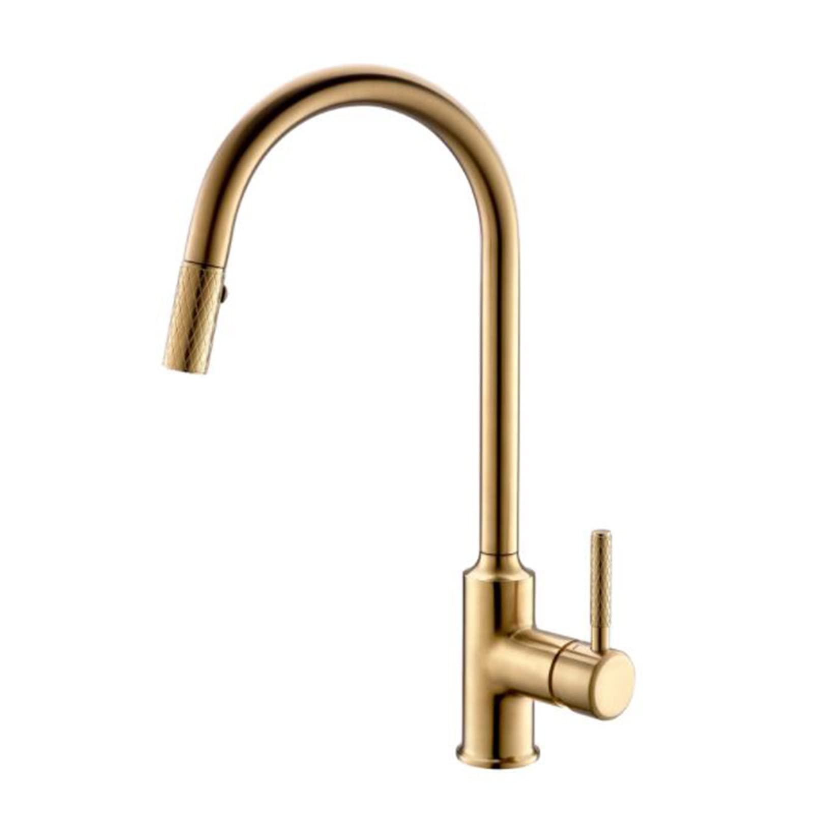 ZYCHSJXA Pull Out Kitchen Faucet Brass Hot and Cold Water Dual Mode Rotating Sink