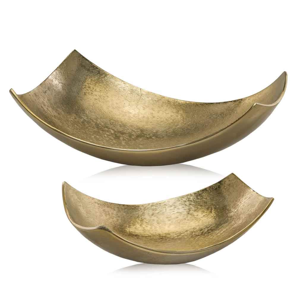 HomeRoots Brushed Gold Large Scoop Bowl