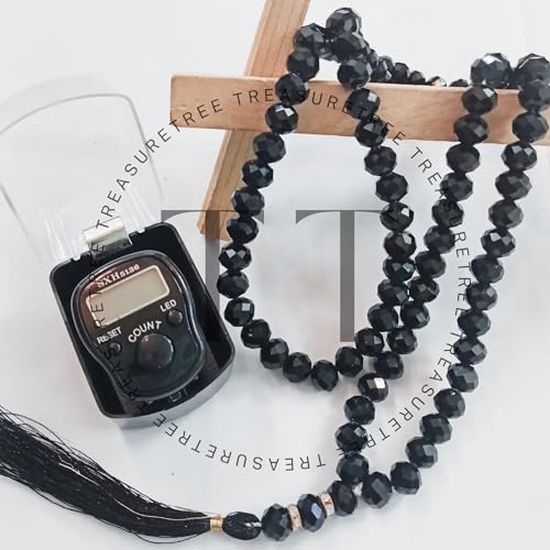 Image of Digital Tasbih Counter and Prayer Beads Combo Pack - Efficient and Elegant Prayer Aid (Black)