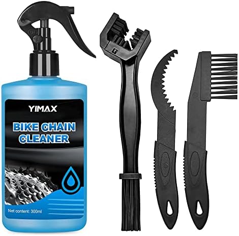 Bike Chain Cleaner, YIMAX 300 ml Bike Cleaner Bio Degreaser Bike Chain Cleaner Bike Degreaser Bike Chain Spray with Brushes Cycling Maintenance That Attacks Grease, Oils, Dirt, and Mud | Bike Cleaner Suitable for All Types of Bike