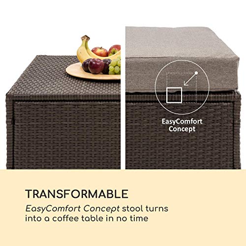 blumfeldt Theia Lounge Set Gartenliege - Eckgarnitur, 2-teilige Sitzgruppe: Eckcouch & Hocker, 10 cm Sitzpolster, 5… – Bild 4