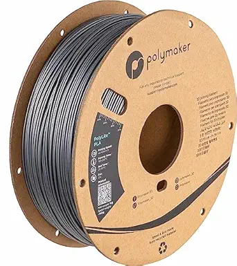 Polymaker PLA Filament, Steel Grey 3D Printing PLA Filament 1.75mm 1kg - PolyLite 3D Printer PLA Filament, Dimensional Accuracy +/- 0.03mm, Compatible with Most 3D Printer, Steel Grey