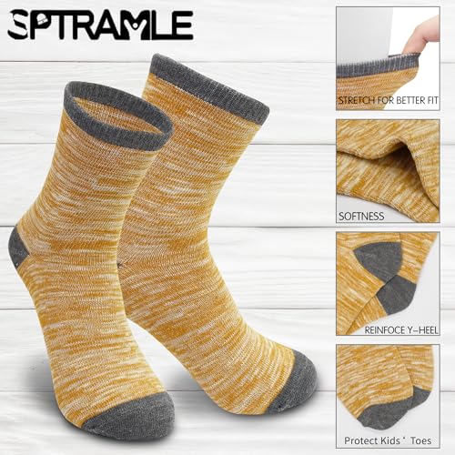 Boys Socks, 12 Pairs Crew Socks for Toddler Kids Boys Girls(1-14 Years Old), Athletic Half Cushion Socks Set2