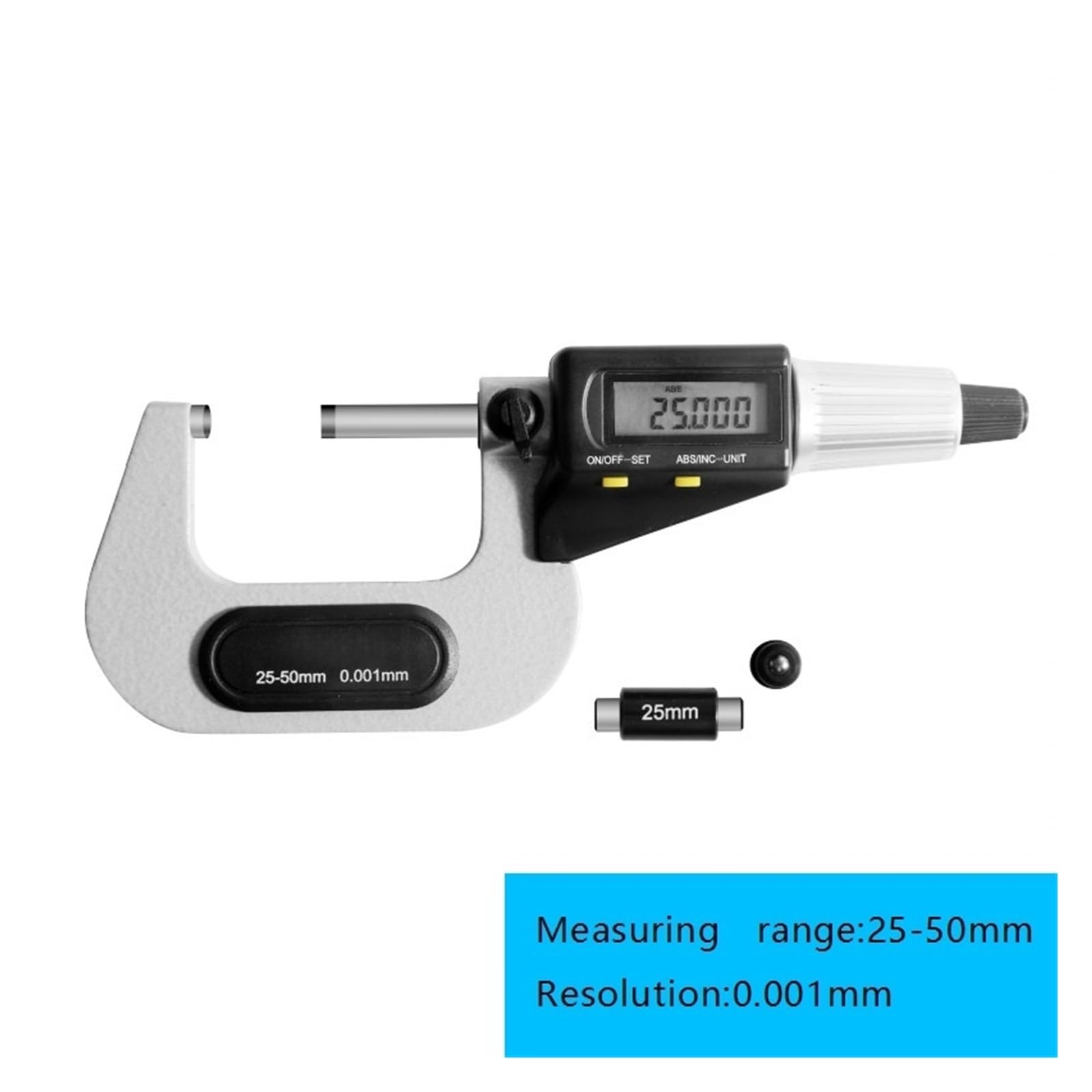 Micromètre extérieur numérique 0-25-50-75-100 mm micromètre hélicoïdal(25-50mm 0.001)