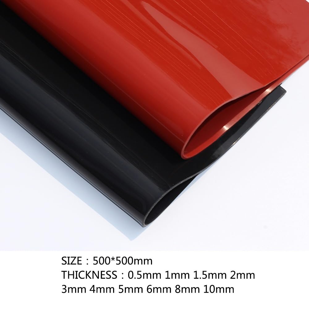 Feuille de caoutchouc de silicone mat rouge et noir, feuille de silicone pour la chaleur 02/10/2018, 1.5mm, 2mm, 3mm, 500x500mm  13