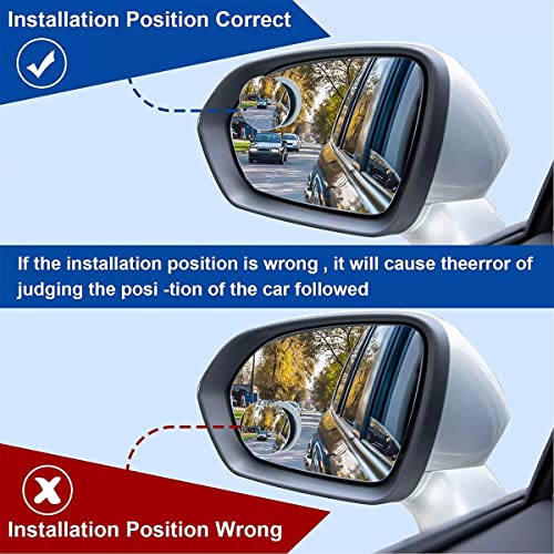 Car Blind Spot Mirror, 2" Round Hd Glass Frameless Convex Rear View Mirrors, 2Pcs 360°Rotatable Convex Rear View Mirror With Abs Housing, Exterior Accessories With Wide Angle For Car Suv #TOP5