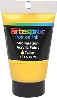 Artesprix Iron-on-Ink Sublimation Acrylic Paint, Yellow, 2 Fl Oz